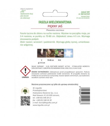 LWZ FASOLA TYCZNA PIĘKNY JAŚ 30G zapr. /2/