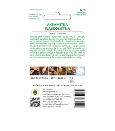 L - AKSAMITKA WĄSKOLIST. GOLDEN GEM ŻÓŁTA 0,3g /2/