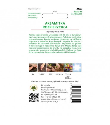 L - AKSAMITKA ROZP. PEŁNA ORANGE FLAME 1g /1/