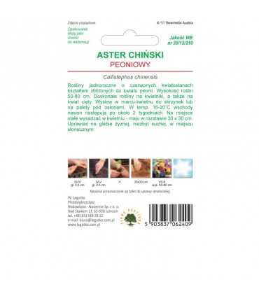 L - ASTER CHIŃSKI PEONIOWY CZERWONY 1g /1/