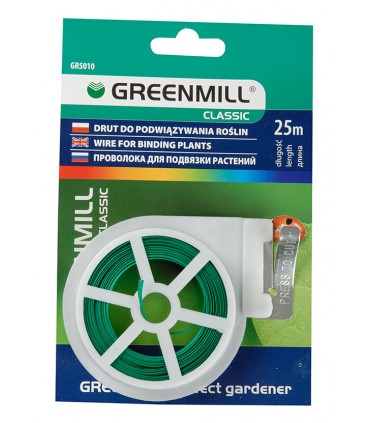 DRUT OGRODOWY PŁASKI, POWLEKANY DŁ. 25m